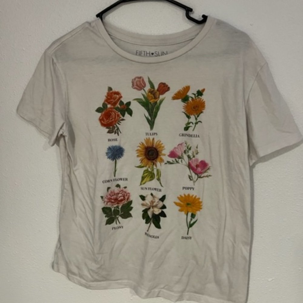 different types of flowers shirt